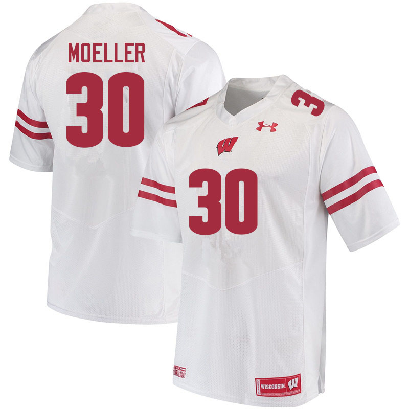 Wisconsin Badgers Men's #30 Alex Moeller NCAA Under Armour Authentic White College Stitched Football Jersey HE40I88PF